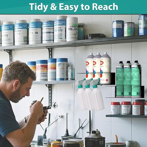 حامل علب الرذاذ من إيفيرهانجر، رف تخزين زجاجات الرش على الحائط، منظم زجاجات الطلاء شديد التحمل للمرآب والمنزل، 8 فتحات للعلب in Kuwait