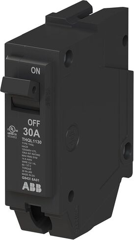 قاطع الدائرة ABB Q-Line® THQL1130 • قاطع أحادي القطب 30 أمبير • 120/240 فولت تيار متردد • تصنيف مقاطعة 10 kAIC • قاطع توصيل مغناطيسي حراري لمراكز التحميل in Saudi Arabia