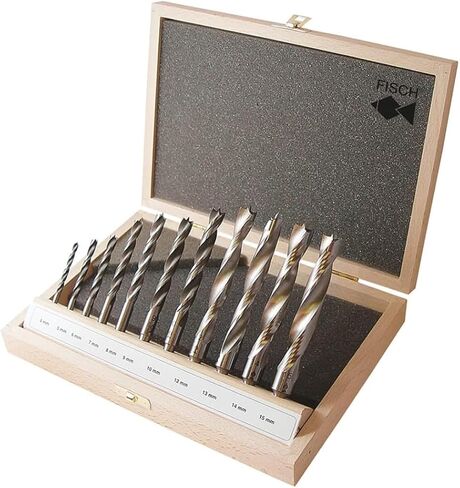 Fisch Brad Point High Speed Double Flute 11-Piece Drill Bit Set | FSF-305712 in Kuwait