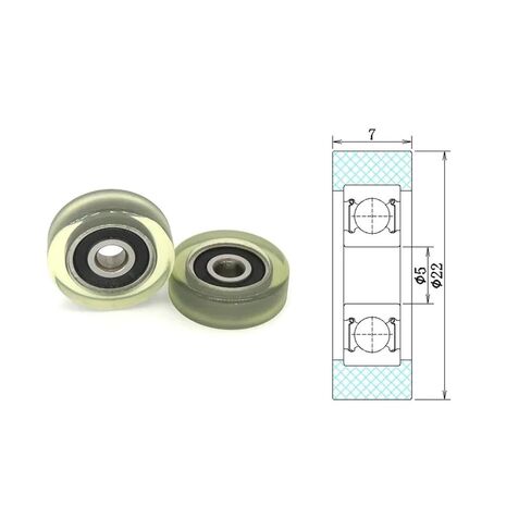 2 قطعة PU62522-7 5x22x7 مللي متر بكرات العجلات المطاطية in Saudi Arabia