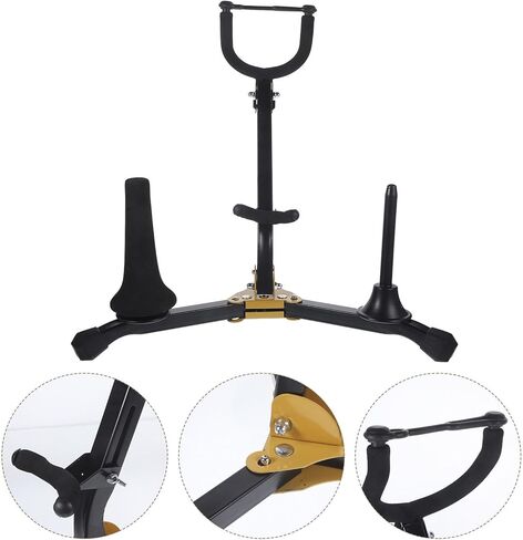 BESTonZON Foldable Alto Tenor Saxophone Stand Rack with Detachable Flute Clarinet Holders Portable Saxophone Holder for Musical Instrument Accessories in Saudi Arabia