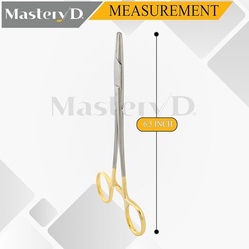 6.5" TC Olsen Hegar Needle Holder Driver with Tungsten Carbide Inserts and Gold Rings - Premium Grade Instrument - Hemostat with Scissors in Saudi Arabia