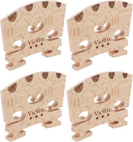 Violin Bridge 4Pcs, 4/4 Full Size Premium Solid Maple Wood Violin bridge with String Position Identification, Hard Maple Fiddle Bridge Music Instrument Replacement Fit Most 4/4 Violins in Saudi Arabia
