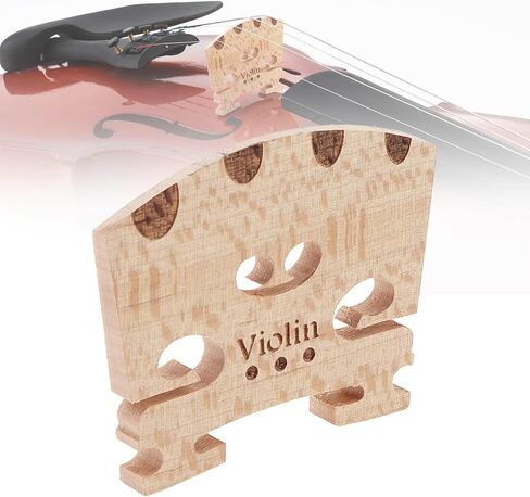 Violin Bridge 4Pcs, 4/4 Full Size Premium Solid Maple Wood Violin bridge with String Position Identification, Hard Maple Fiddle Bridge Music Instrument Replacement Fit Most 4/4 Violins in Saudi Arabia