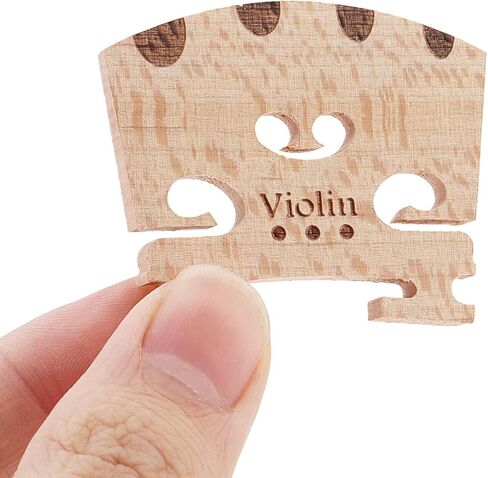 Violin Bridge 4Pcs, 4/4 Full Size Premium Solid Maple Wood Violin bridge with String Position Identification, Hard Maple Fiddle Bridge Music Instrument Replacement Fit Most 4/4 Violins in Saudi Arabia