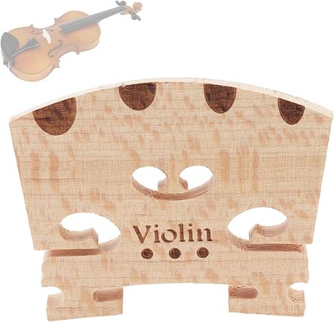 Violin Bridge 4Pcs, 4/4 Full Size Premium Solid Maple Wood Violin bridge with String Position Identification, Hard Maple Fiddle Bridge Music Instrument Replacement Fit Most 4/4 Violins in Saudi Arabia
