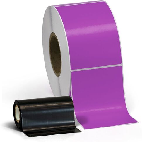 4" X 6" Thermal Transfer (Requires Ribbon) Perfed Stickers Labels for Shipping Labels & Color Coding - 1000 Per Roll on 3" Core - Compatible with Zebra, Datamax, Sato, and More (12 Pack, Pink) in Saudi Arabia