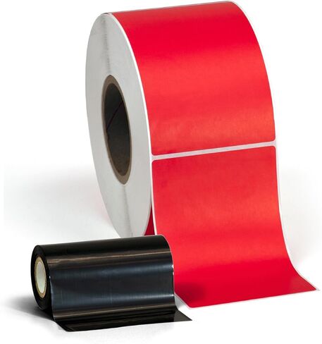 4" X 6" Thermal Transfer (Requires Ribbon) Perfed Stickers Labels for Shipping Labels & Color Coding - 1000 Per Roll on 3" Core - Compatible with Zebra, Datamax, Sato, and More (12 Pack, Pink) in Saudi Arabia