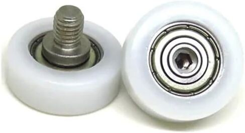 5 قطع 24 مم OD POM محامل مغلفة مع مسامير M6 BS62624-8C9L10M6 M6x24x8 بكرات بلاستيكية مع مسامير قضيب (OD19 x W7 x M5) in Kuwait