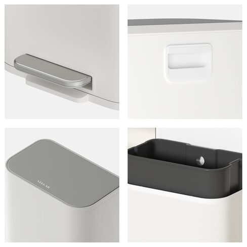 Kitchen Bathroom (8 Gallon/30 Liter) Trash Can - Stainless Steel Garbage Cans with Foot Pedal, Recycling Bin with Lid for Office Bathroom Decor (White) in Saudi Arabia