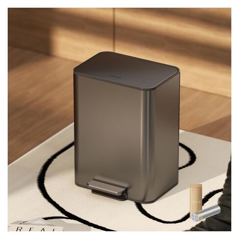 Kitchen Bathroom (8 Gallon/30 Liter) Trash Can - Stainless Steel Garbage Cans with Foot Pedal, Recycling Bin with Lid for Office Bathroom Decor (White) in Saudi Arabia