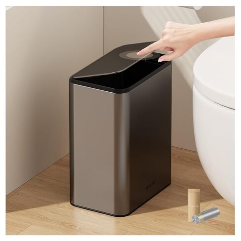 Kitchen Bathroom (8 Gallon/30 Liter) Trash Can - Stainless Steel Garbage Cans with Foot Pedal, Recycling Bin with Lid for Office Bathroom Decor (White) in Saudi Arabia