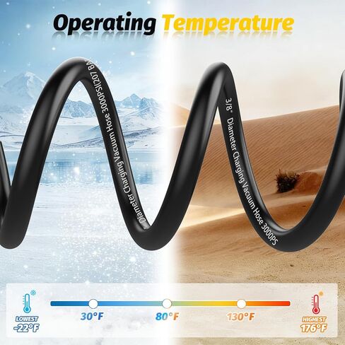 3FT 15636 3/8 بوصة خرطوم شحن/مكنسة كهربائية للخدمة الشاقة، تركيبات 3/8 بوصة إلى 3/8 بوصة، خرطوم HVAC بطول 3 أقدام، ضغط عمل 600 رطل لكل بوصة مربعة، ضغط انفجار 3000 رطل لكل بوصة مربعة، متوافق مع معظم معدات التبريد والتيار المتردد in Kuwait