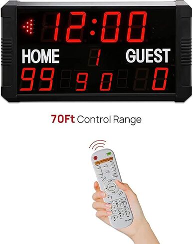 LED Basketball Scoreboard & Timer with Remote, 14s/24s Shot Portable Tabletop Scoreboard in Kuwait