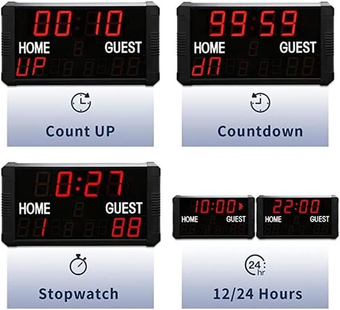LED Basketball Scoreboard & Timer with Remote, 14s/24s Shot Portable Tabletop Scoreboard in Kuwait