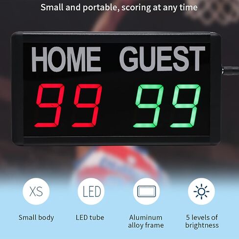 Led Digital Scoreboard, Multisport Indoor Scoreboard with Remote Control, 5 Level Brightness Adjustment, for Soccer/Volleyball/Baseball/Tennis/Ping Pong Games in Kuwait