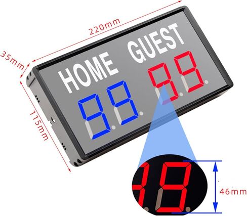 Led Digital Scoreboard, Multisport Indoor Scoreboard with Remote Control, 5 Level Brightness Adjustment, for Soccer/Volleyball/Baseball/Tennis/Ping Pong Games in Kuwait