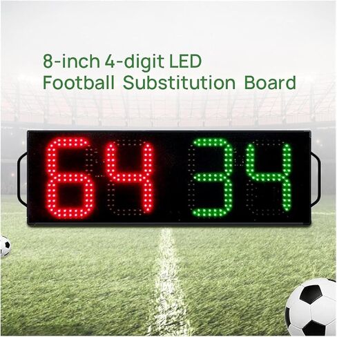 Electronic Large Basketball Scoreboard,LED Football Replacement Board Football Referee Injury Stop Time Display Electronic Football Scoreboard Battery in Kuwait