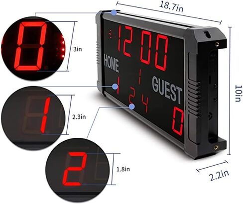 LED Basketball Scoreboard & Timer, 14s/24s Shot Portable Tabletop Scoreboard, Remote Control in Kuwait