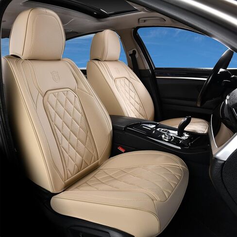 Coverado Car Seat Covers Full Set, Black Seat Covers, Waterproof Faux Leather Car Seat Cover, Luxury Car Seat Cover, Automotive Seat Covers 5 Seats, Car Seat Protector Universal Fit Most Cars in Saudi Arabia