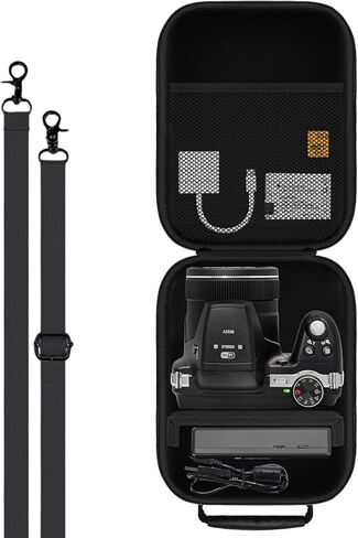 حافظة كاميرا لكاميرا Kodak PIXPRO AZ528/AZ255/AZ405/AZ425/AZ401 الرقمية، حافظة واقية لحقيبة كاميرا السفر مع أشرطة كتف قابلة للتعديل - أسود (الجراب فقط) in Kuwait