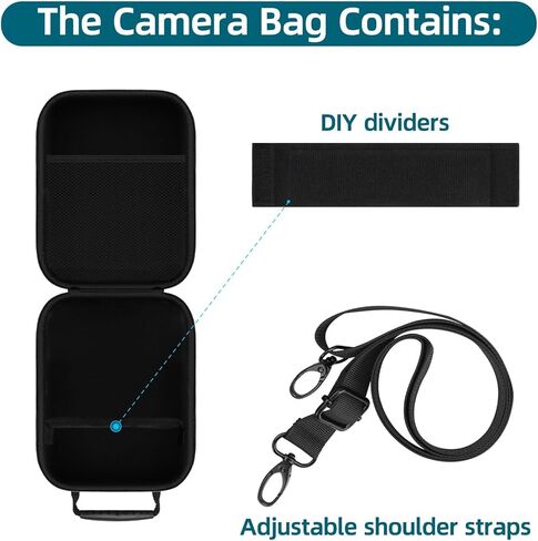 حافظة كاميرا لكاميرا Kodak PIXPRO AZ528/AZ255/AZ405/AZ425/AZ401 الرقمية، حافظة واقية لحقيبة كاميرا السفر مع أشرطة كتف قابلة للتعديل - أسود (الجراب فقط) in Kuwait