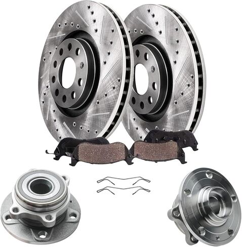 Detroit Axle - مجموعة الفرامل الأمامية لشيفروليه GMC K3500 دودج رام 2500 3500 بديل محفور ودوارات فرامل قرص محفورة in Kuwait