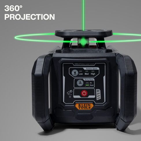 Klein Tools 93RLS مجموعة أدوات مستوى الليزر الدوارة ذاتية التسوية باللون الأخضر، أفقي/عمودي مع نقطة راسيا، نطاق 1150 قدم، قابل لإعادة الشحن، حامل ثلاثي القوائم، كاشف، قضيب درجة 9 أقدام، حقيبة حمل، ≥ 5 ميجاوات فئة 3R in Saudi Arabia