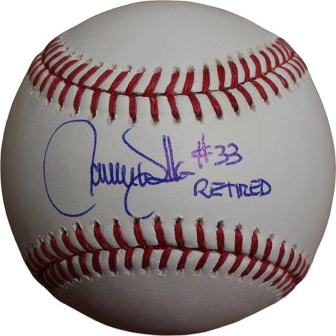 Larry Walker Autographed Colorado OML Baseball 33 Retired TRI in Saudi Arabia