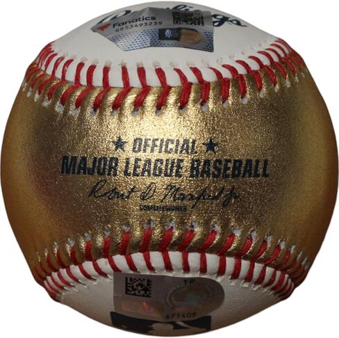 Gerritt Cole Autographed New York OML White Gold Baseball FAN in Saudi Arabia