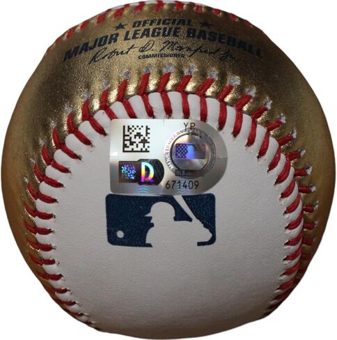 Gerritt Cole Autographed New York OML White Gold Baseball FAN in Saudi Arabia