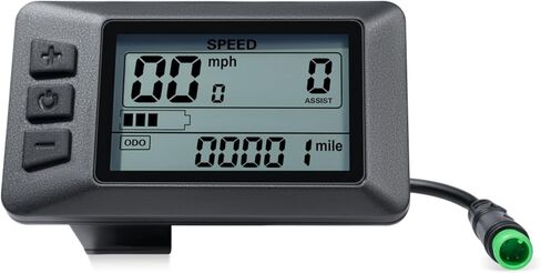 MACFOX Electric Bike LCD Display Meter Panel Bike Computer Bicycle Speedometer Electric Display 36V 48V LCD GD01 Display 5 Pin Plug for 22.2mm in Kuwait