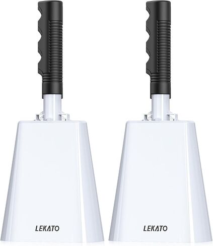 8’’ Steel Cow Bell, LEKATO Noise Makers Cowbell with Handle, for Sport Events Cheering Hand Bell for Football Games,Party, Concert, Graduations, School, Farm Ranch(Red) in Saudi Arabia