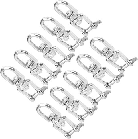 10Pcs 304 Stainless Steel Rotating Snap Swivel Hook Shackle M5 Double Ended Rigging Accessories for Wire Rope Chain Connection Heavy Duty 130kg Load Capacity Marine Grade Proof in Saudi Arabia