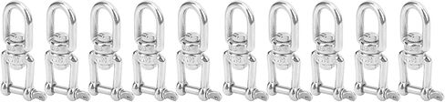 10Pcs 304 Stainless Steel Rotating Snap Swivel Hook Shackle M5 Double Ended Rigging Accessories for Wire Rope Chain Connection Heavy Duty 130kg Load Capacity Marine Grade Proof in Saudi Arabia