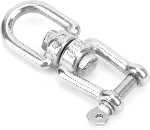10Pcs 304 Stainless Steel Rotating Snap Swivel Hook Shackle M5 Double Ended Rigging Accessories for Wire Rope Chain Connection Heavy Duty 130kg Load Capacity Marine Grade Proof in Saudi Arabia