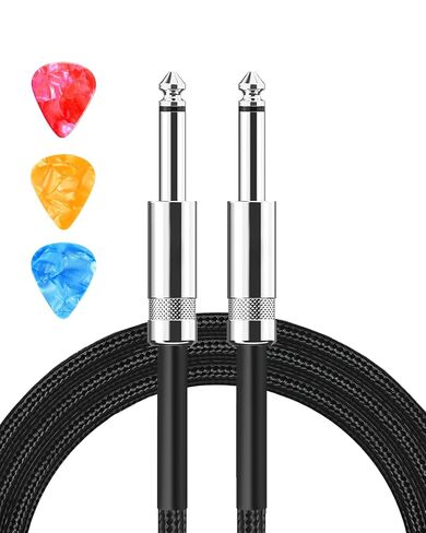 Guitar Cable, Guitar Cord 10ft AMP Cord for Bass & Electric Guitars/Keyboard/Mandolin TS 1/4 Inch Instrument Cable, Pro Audio Straight Angle Black in Kuwait