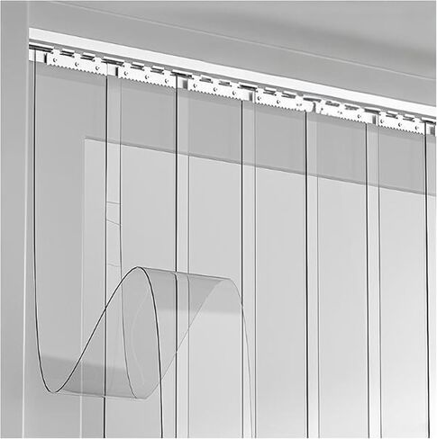 ستائر شريطية مقاومة للماء من مادة PVC - ستائر باب تجارية من الفينيل لمنزل ومستودع الحيوانات الأليفة - شرائط أبواب بلاستيكية شفافة 53.15 × 78.74 بوصة (عرض 135 × ارتفاع 200 سم) in Kuwait