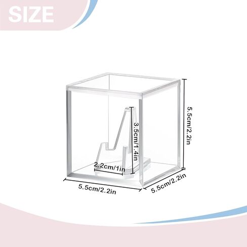 8 PCS Championship Ring Display Case, Clear Championship Ring Holder Box, Plastic Display Easel Coin Stand Holder, Single Stand 1 Slot Ring Hole Storage Box for Jewelry Sport Ring Candy, 2.16 Inch in Kuwait