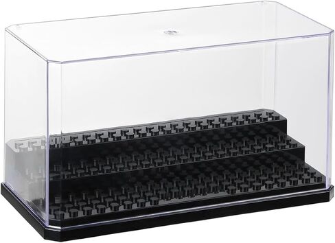 Minifigure Display Case, Clear Acrylic Display Case for Mini Action Figure Blocks Storage, 3 Layer Small Figure Display Box Collection Models Minifigures Bricks Blocks Toys, Dustproof, Black in Saudi Arabia