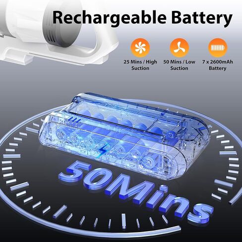 Tikom V750 Cordless Vacuum Cleaner for Home, 45000Pa/500W Stick Vacuum with LED Display, Charging Wall Dock, Anti-Tangle, Lightweight Handheld Vacuum for Pet Hair, Hard Floor, Carpet, White in Kuwait