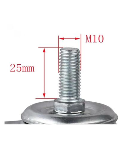 [Pack of 4] Casters 2-inch Screw Universal Wheel M10*25 wear-Resistant Steering Medium White Nylon Frame in Saudi Arabia