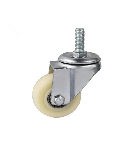[Pack of 4] Casters 2-inch Screw Universal Wheel M10*25 wear-Resistant Steering Medium White Nylon Frame in Saudi Arabia