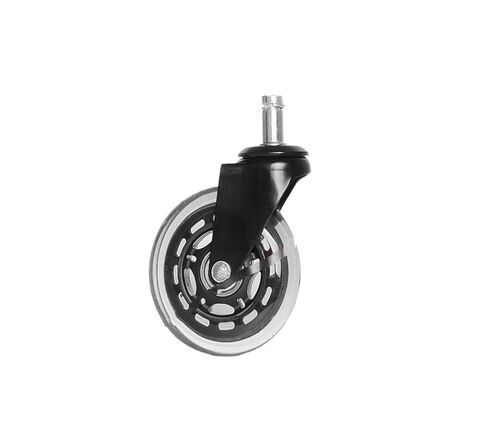 (Pack of 5) 2.5/3 inch Caster Office Chair M10/M11 Silent Swivel Caster PU Swivel Caster Strong Bearing Transparent Wheel Black(3 Inch-10-22mm) in Saudi Arabia