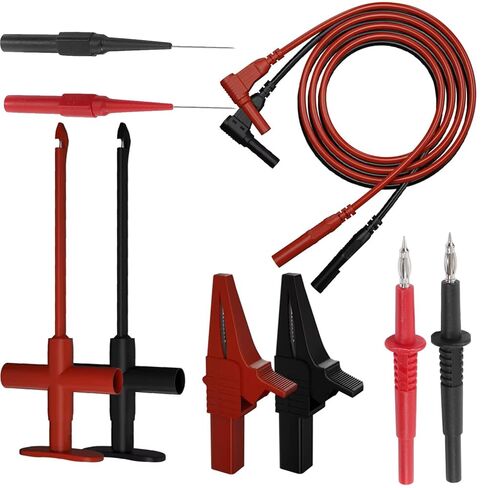 طقم اختبار الرصاص متعدد المقاييس من Banana Plug، طقم اختبار مسبار مشابك التمساح الكهربائية، 19A JT8001‑1 مسبار التمساح، مسبار ثقب الأسلاك، ملحقات متعددة المقاييس للإصلاح الإلكتروني in Saudi Arabia