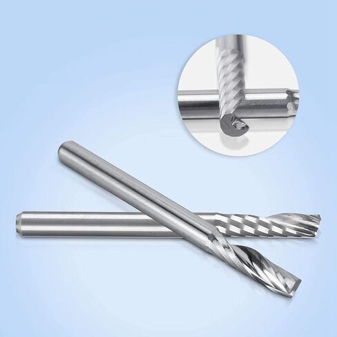 10pcs O Flute Aluminium Router Bits 1/8 Inch Shank Spiral Up Cut Bit Single End Mill Set Solid Tungsten Carbide CNC Engraving Milling Cutter in Saudi Arabia