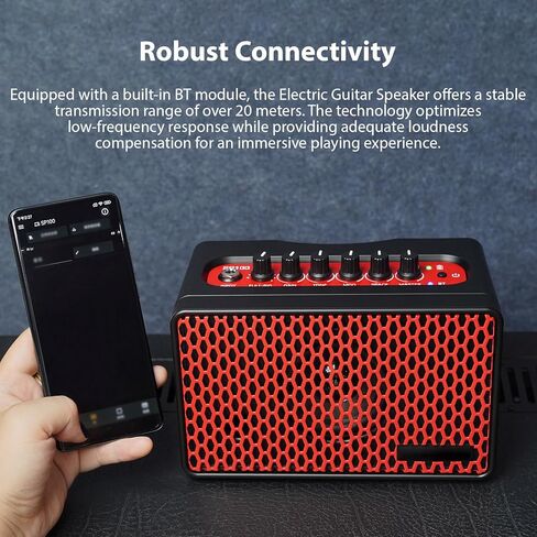 10W Electric Guitar Amp Speaker Portable Guitar Practice Speaker with 9 Sound Profiles 8 Preset Styles 6 Adjustable Effects for Street Performances Rechargeable Built in BT in Saudi Arabia