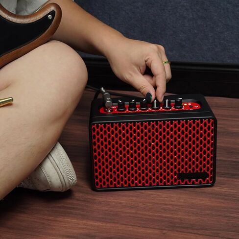10W Electric Guitar Amp Speaker Portable Guitar Practice Speaker with 9 Sound Profiles 8 Preset Styles 6 Adjustable Effects for Street Performances Rechargeable Built in BT in Saudi Arabia