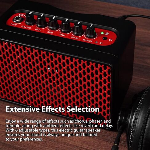 10W Electric Guitar Amp Speaker Portable Guitar Practice Speaker with 9 Sound Profiles 8 Preset Styles 6 Adjustable Effects for Street Performances Rechargeable Built in BT in Saudi Arabia