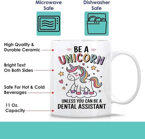 Funny Gift Dental Assistant Be a Unicorndental Assistant Dentist Assistant Giftfunny Dental Assistant Dental Assistant 11 Oz White Ceramic Coffee Mug in Saudi Arabia